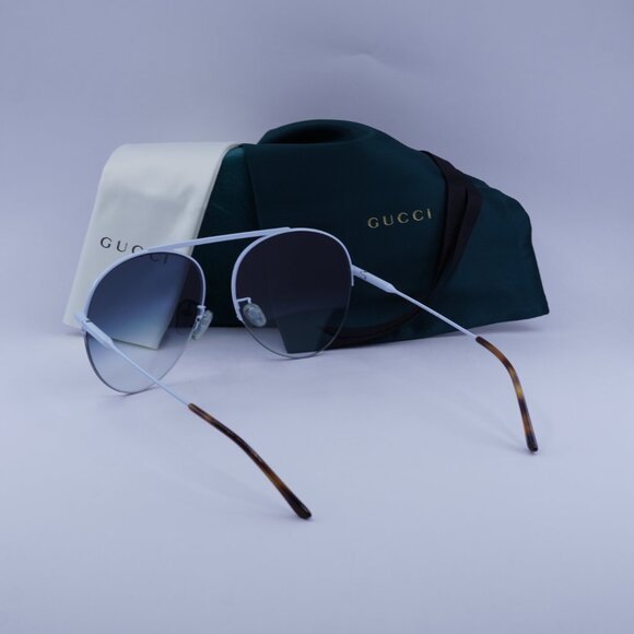 Gucci GG1413S 003 Aviator Sunglasses - Light Blue - Picture 4 of 10